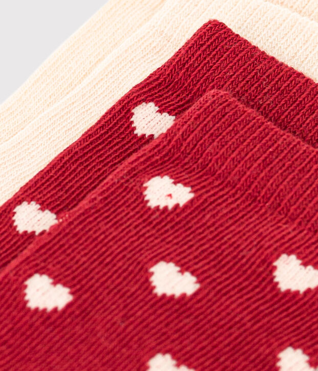 2er-Set Babysocken aus Baumwolljersey mit Herzen vielfarbig