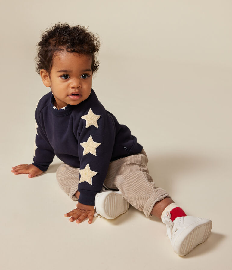Baby-Sweatshirt aus Molton blau SMOKING