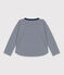 Langärmeliges Kinder-T-Shirt aus Doppeljersey für Jungen blau MEDIEVAL/ MONTELIMAR