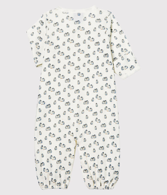 Kombi-Overall aus Rippstrick für Babys weiss MARSHMALLOW/blau TOUDOU/ MULTICO