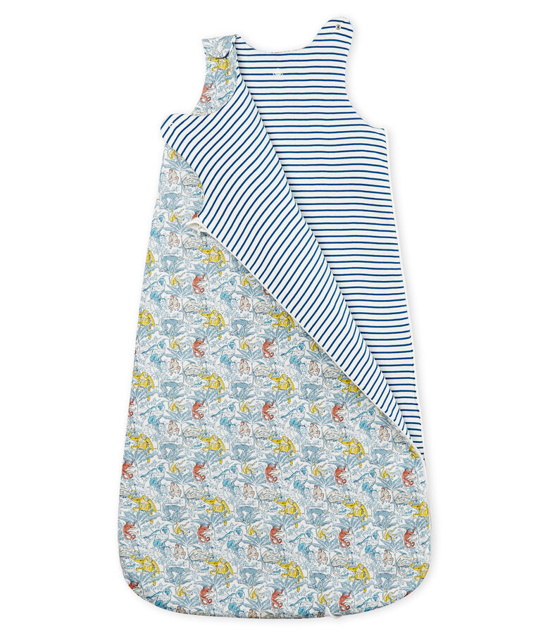 Wendbarer Baby-Schlafsack aus Baumwolle f&uuml;r Jungen weiss/gr&uuml;n