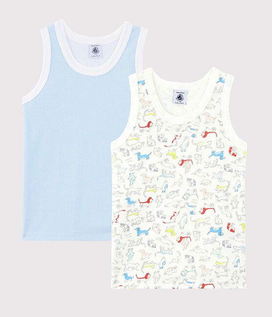 2er-Set Unterhemden aus Bio-Baumwolle mit Animal-Print für Jungen variante 1