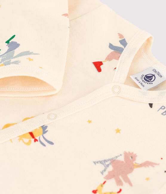 Baby-Strampler Paris aus Molton weiss AVALANCHE/ MULTICO