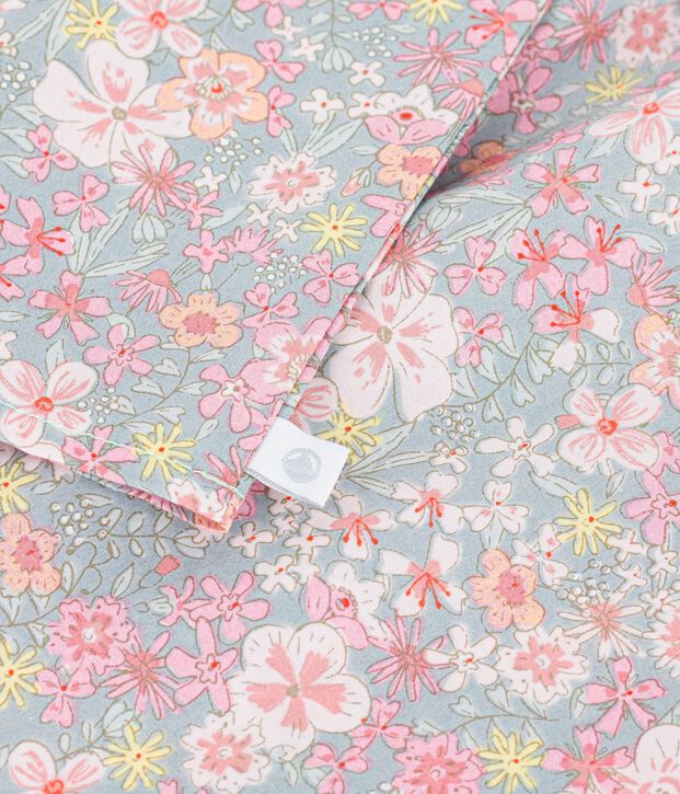 Kurz&auml;rmelige Baby-Bluse aus Baumwolle mit Blumenmuster blau/vielfarbig