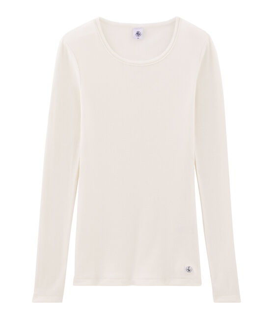 Warmes T-Shirt für Damen weiss MARSHMALLOW