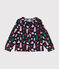 Langärmelige Kinder-Bluse aus Flanell für Mädchen blau SMOKING/weiss MULTICO