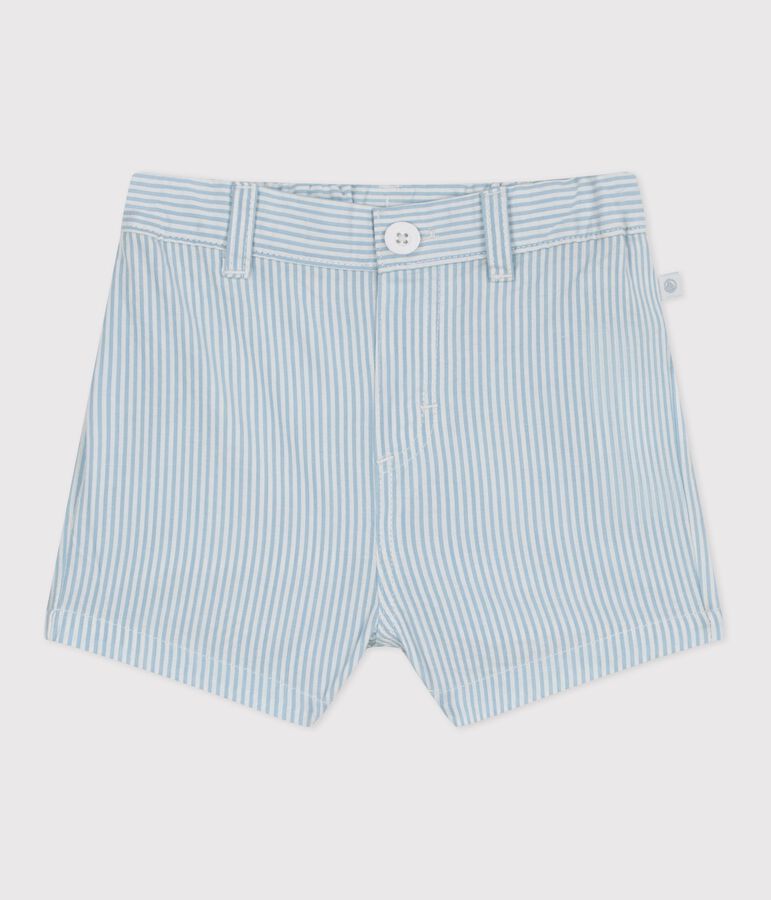 Baby-Shorts aus Baumwolle mit Streifen weiss/blau