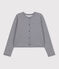 Damen-Cardigan aus dicker Baumwolle mit Druckknöpfen blau SMOKING/weiss MARSHMALLOW