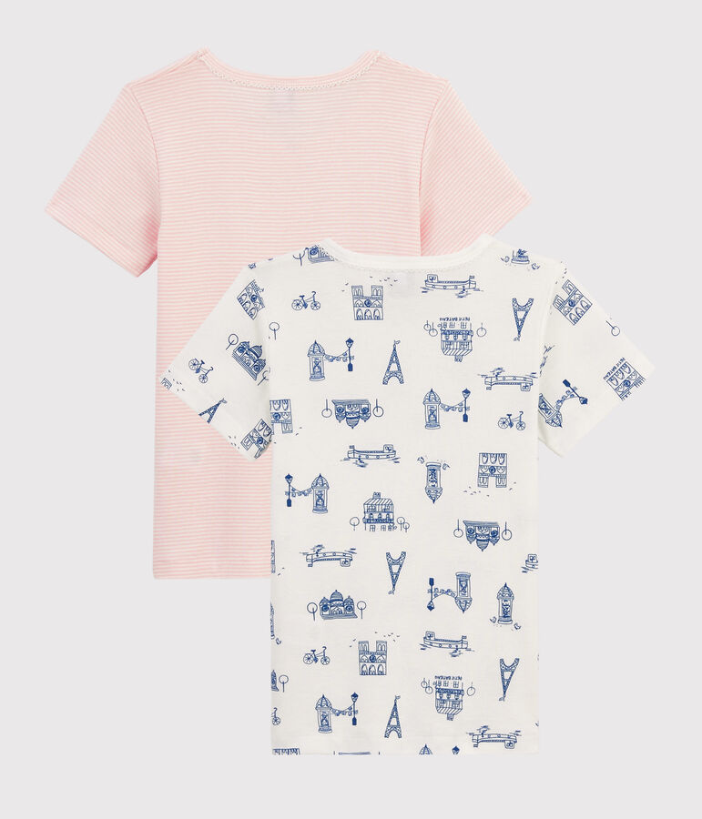 2er-Set kurz&auml;rmlige T-Shirts mit Paris-Print f&uuml;r kleine M&auml;dchen vielfarbig