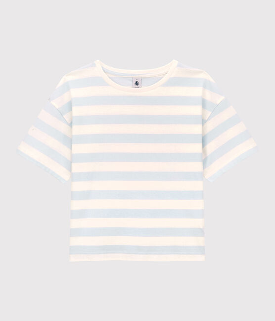 Damen-T-Shirt Das Boxy aus Baumwolle PLEINAIR/ MARSHMALLOW