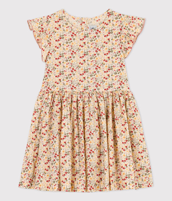 Kinderkleid aus Popeline für Mädchen weiss AVALANCHE/ MULTICO