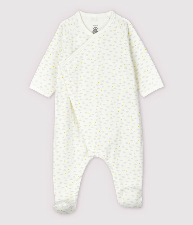 Baby-Strampler aus Doppeljersey aus Bio-Baumwolle mit Kaninchen-Motiv weiss/vielfarbig