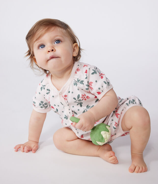 2er-Set Baby-Kurzoverall aus Baumwolle mit Blumenmotiv vielfarbig