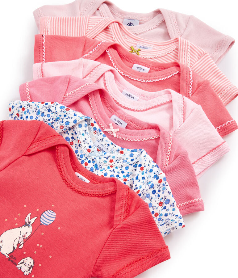 &Uuml;berraschungsbeutel mit 7 kurz&auml;rmeligen Baby-Bodys f&uuml;r M&auml;dchen vielfarbig