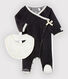 Set mit einem Strampler und einem Baby-Lätzchen aus Velours