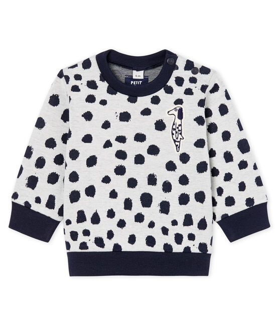 Unisex-Baby-Sweatshirt von Jean Jullien weiss MARSHMALLOW/ DOTTIES