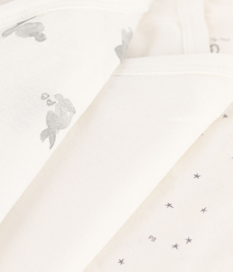 3er-Set lang&auml;rmelige Wickelbodys aus Baumwolle mit H&auml;schenmotiv vielfarbig