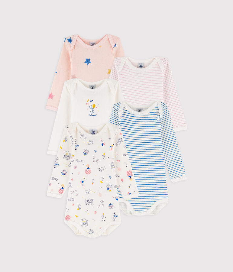 5er-Set lang&auml;rmlige Baby-Bodys f&uuml;r M&auml;dchen variante 1