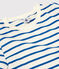 T-Shirt L’ICONIQUE mit rundem Ausschnitt aus Bio-Baumwolle für Damen weiss MARSHMALLOW/blau DELFT