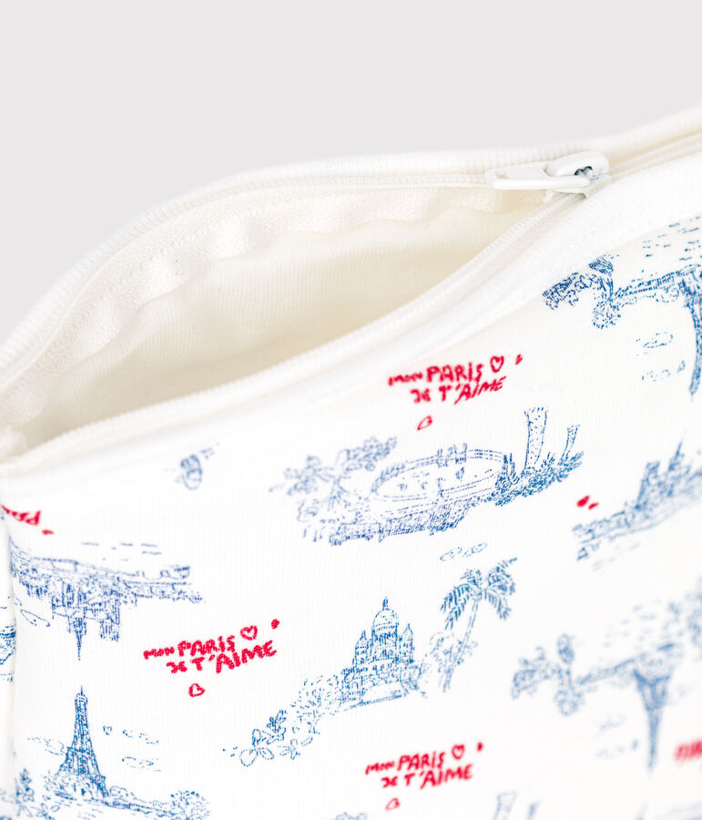 Baby-T&auml;schchen aus Baumwolle mit Paris-Motiv weiss/vielfarbig