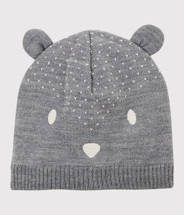 Baby-Strickm&uuml;tze. grau