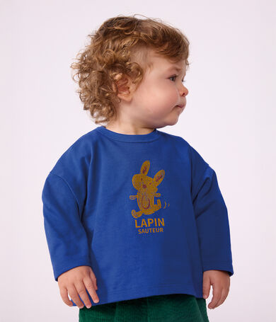 Lang&auml;rmeliges Baby T-Shirt aus einfarbiger Baumwolle mit Motiv