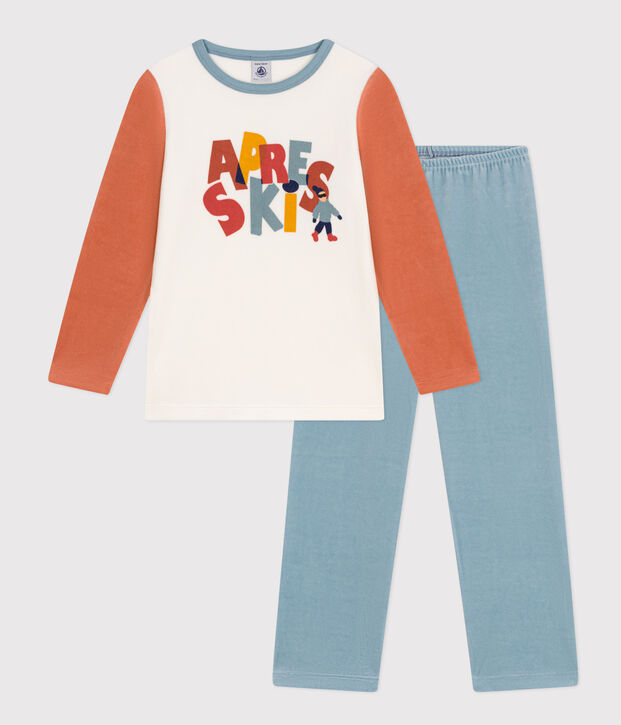 Kinderpyjama aus Nicki blau/vielfarbig