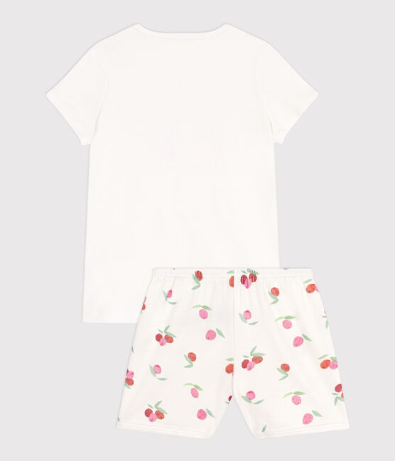Kinder-Kurzpyjama aus Baumwolle mit Frucht-Motiv weiss MARSHMALLOW/weiss MULTICO