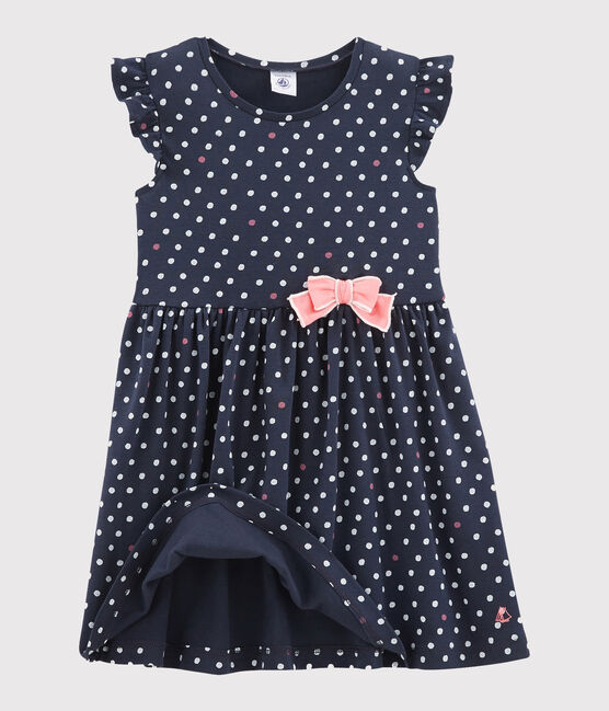 Kinder-Kleid für Mädchen blau SMOKING/weiss MULTICO