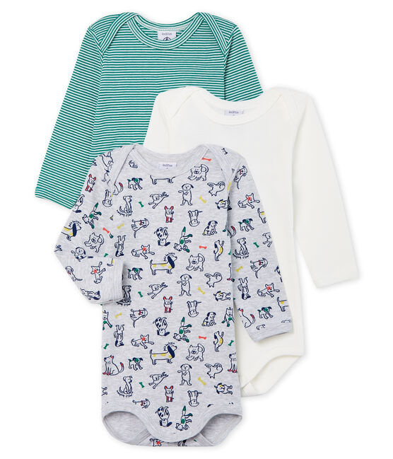 Trio langärmelige Baby-Bodys für Jungen variante 1