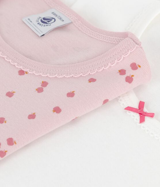 Set kurzärmeliger Kinder-T-Shirts aus Baumwolle mit Apfelmotiv variante 1