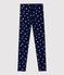 Kinder-Leggings aus Jersey-Elasthan für Mädchen blau SMOKING/weiss MULTICO