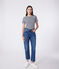 Kurzärmeliges Damen-T-Shirt "L'Iconique" aus gestreiftem Rippstrick blau SMOKING/weiss MARSHMALLOW