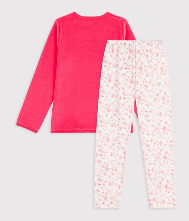 Pyjama  en velours rosa/vielfarbig