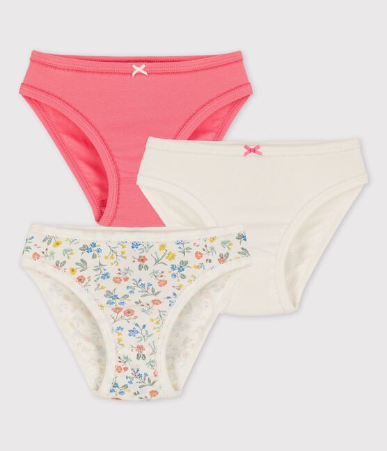 3er-Set Slips aus Baumwolle mit Blumenmuster für Mädchen variante 1