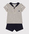 Baby-Set T-Shirt und Shorts aus Jersey weiss AVALANCHE/blau SMOKING