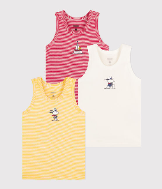 3er-Set Unterhemden Petit Bateau X Snoopy aus Baumwolle für Jungen variante 1