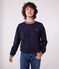 Damen-Sweatshirt aus einfarbiger Baumwolle blau SMOKING