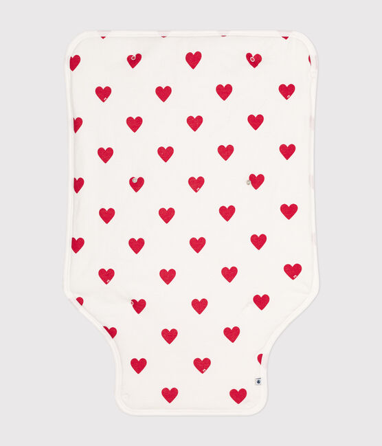 Wickelunterlage aus Baumwolle für Babys weiss MARSHMALLOW/rot TERKUIT