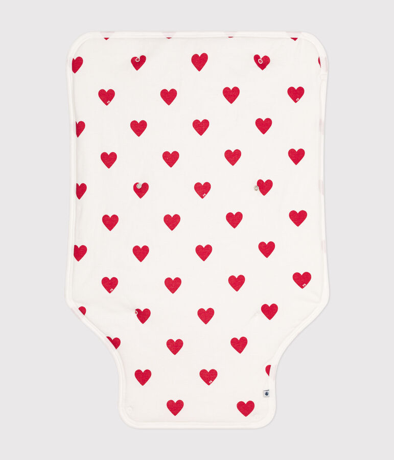 Wickelunterlage aus Baumwolle f&uuml;r Babys weiss MARSHMALLOW/rot TERKUIT