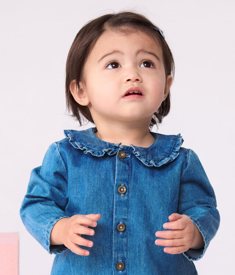 Baby-Bluse aus leichtem Denim blau