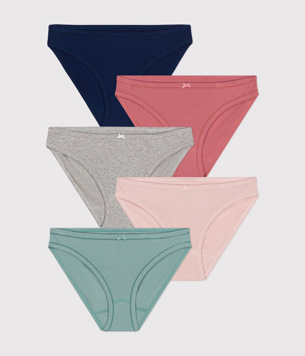 5er-Set Damen-Slips aus Baumwolle vielfarbig
