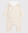 Langer Baby-Overall mit Kapuze aus Bio-Baumwolle in meliertem Grau. beige MONTELIMAR CHINE