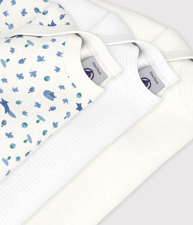 Set lang&auml;rmeliger Baby-Bodys aus Baumwolle mit Fuchsmotiv vielfarbig