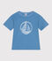 Kurzärmeliges Kinder-T-Shirt aus bedruckter Baumwolle blau ALASKA