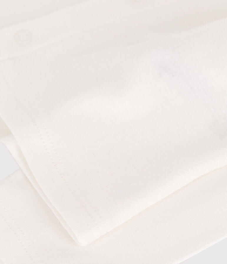 Baby-Cardigan aus einfarbiger Baumwolle weiss