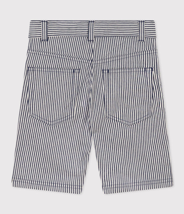 Kinder-Bermudashorts aus Baumwollcanvas f&uuml;r Jungen blau/weiss