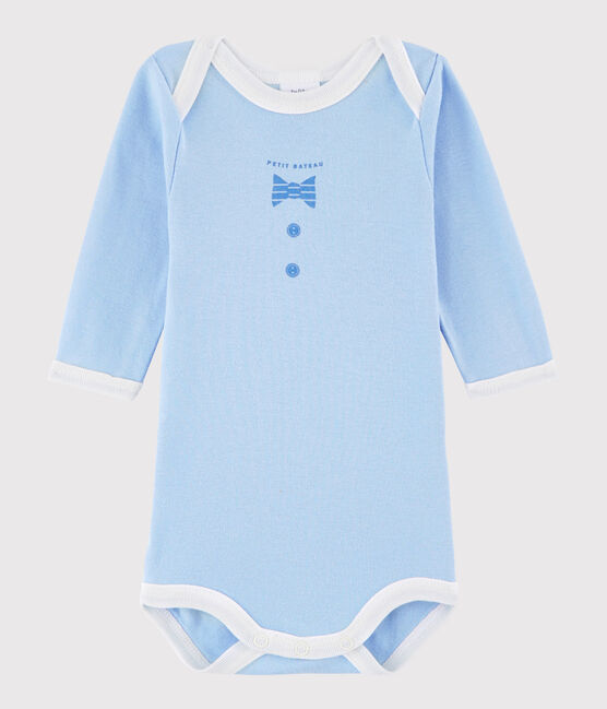 Langärmeliger Baby-Body Mädchen/Jungen blau JASMIN