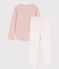 Kinderpyjama aus Baumwolle für Mädchen rosa SALINE/weiss MULTICO