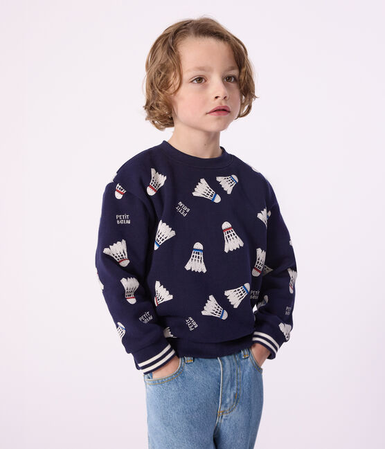 Kinder-Sweatshirt aus gemusterter Baumwolle blau SOIR/ MULTICO